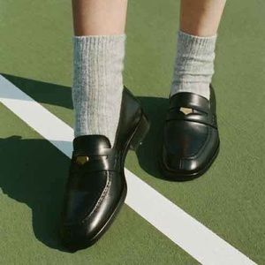Socque Jasper Upcycled Leather Loafers Black Slip On Size 39 9